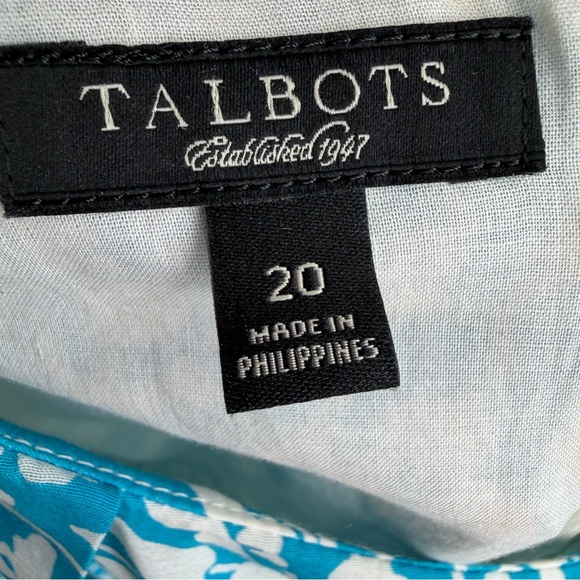 Talbots Turquoise and White Midi Foral Dress - Picture 4 of 10